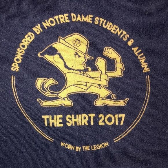 Notre Dame Football Navy Blue T-Shirt Men’s Small - Picture 4 of 6